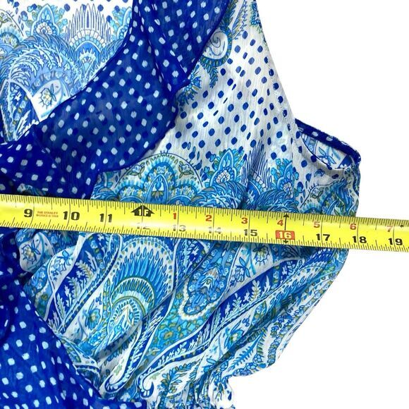 Jessica Simpson Cover Up Women S Blue Ruffle Hem Asymmetrical Boho Beachy Dress - Picture 8 of 9